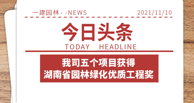 喜報 | 湖南一建園林五個項(xiàng)目榮獲“湖南省園林綠化優(yōu)質(zhì)工程獎”